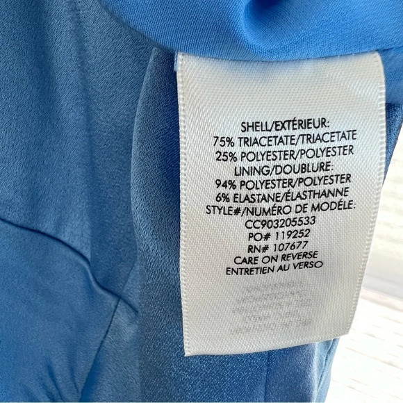 Alice + Olivia Diana V Neck High Slit Gown Cornflower Blue 6 Date Prom Formal - Picture 9 of 12